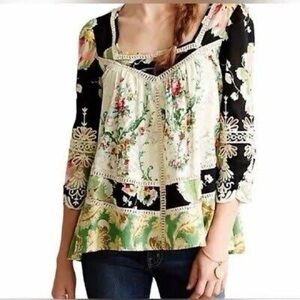 Anthropologie Vanessa Virginia Prateria Floral Boho Top - Size 8, Medium